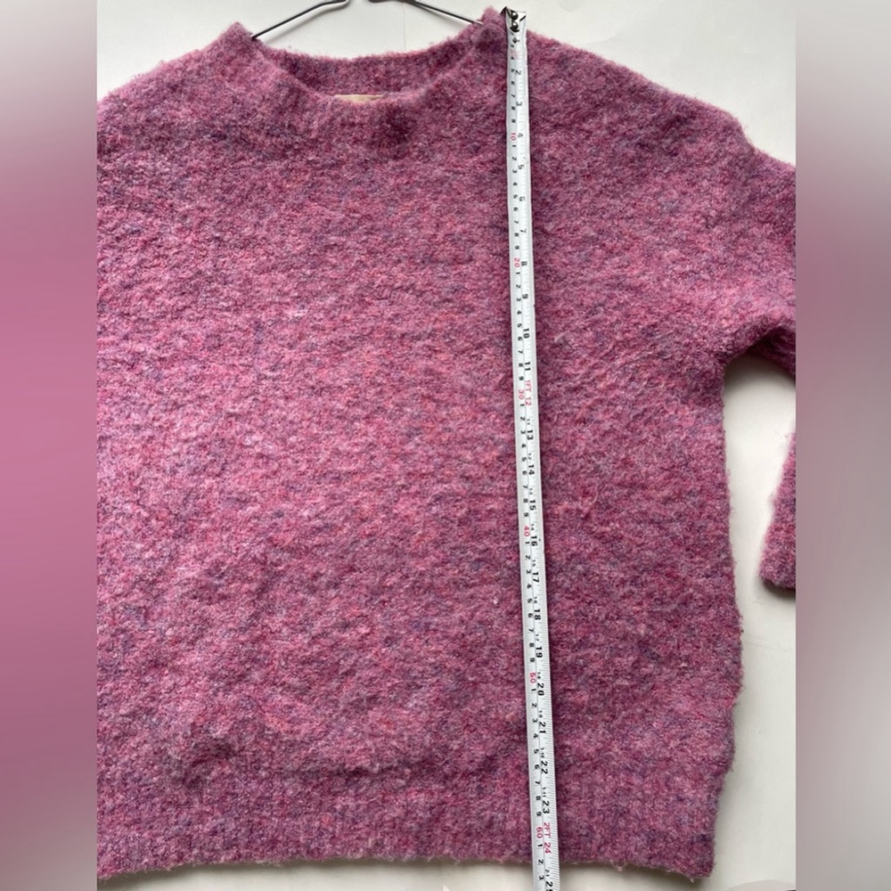 Artlove Paris Pink Fluffy Sweater XL Textured Knit Round Neck - Picture 4 of 7